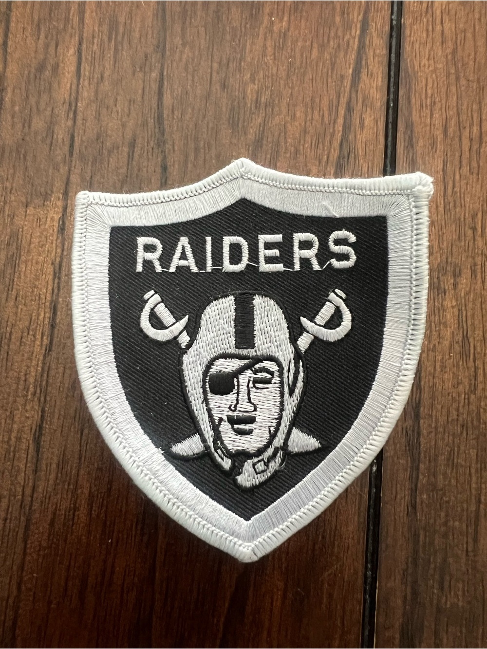Vintage Raiders Jersey-Style Twill Patch - Matte Silver